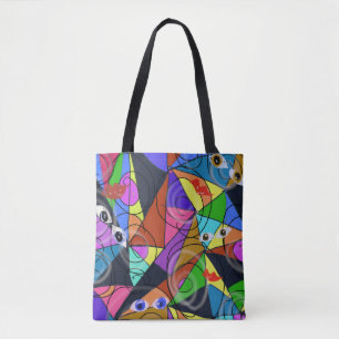 Tote Bag Motifs géométriques abstraits surréalistes avec de
