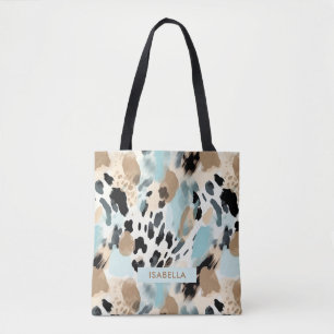 Tote Bag Motifs Safari Animaux Motif Bleu & Brown