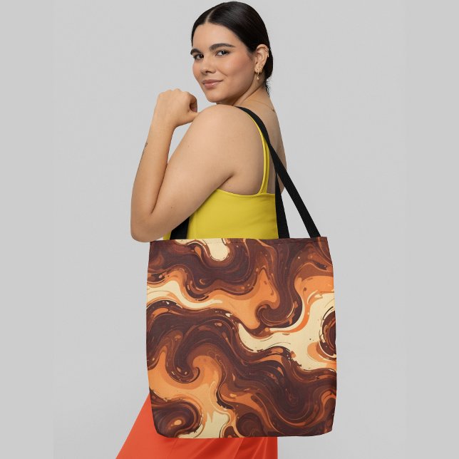Tote Bag motifs tourbillonnants Abstraits dans les tons mar (Créateur téléchargé)