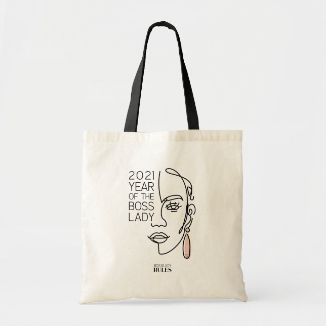 Tote Bag Motivation Boss Lady Line Typographie d'art (Devant)