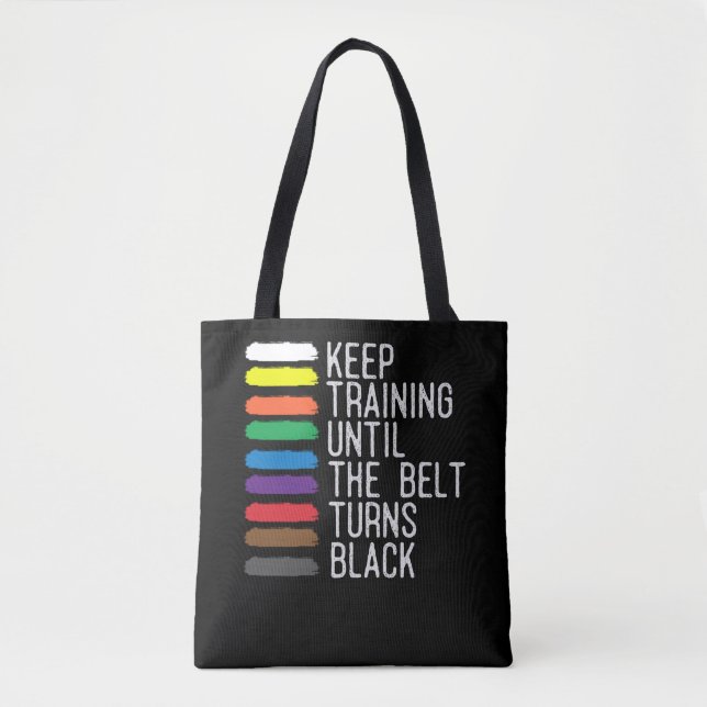 Tote Bag Motivation de la ceinture noire Taekwondo Jiu Jits (Devant)