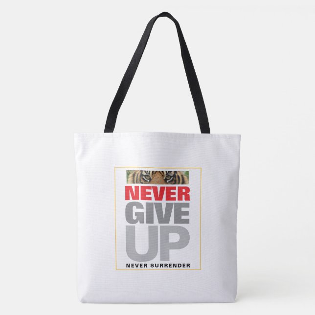 Tote Bag Motivationnel n'abandonne jamais abandonner grand (Devant)