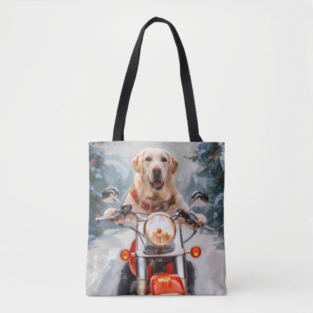 Tote Bag Moto à chiens Labrador Noël (Devant)