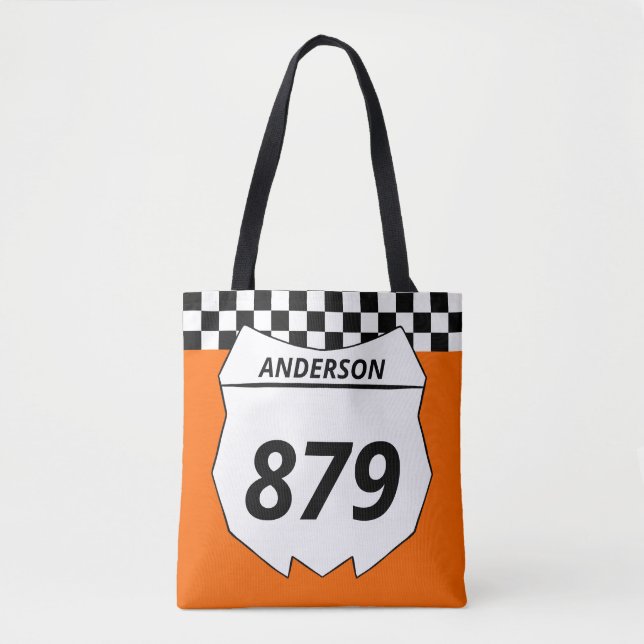 Tote Bag Motocross Custom Dirt Numéro de Vélo Plaque sur Or (Devant)