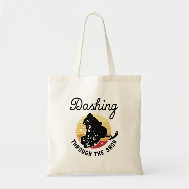 Tote Bag Motoneige - Dévaler à travers la neige (Devant)