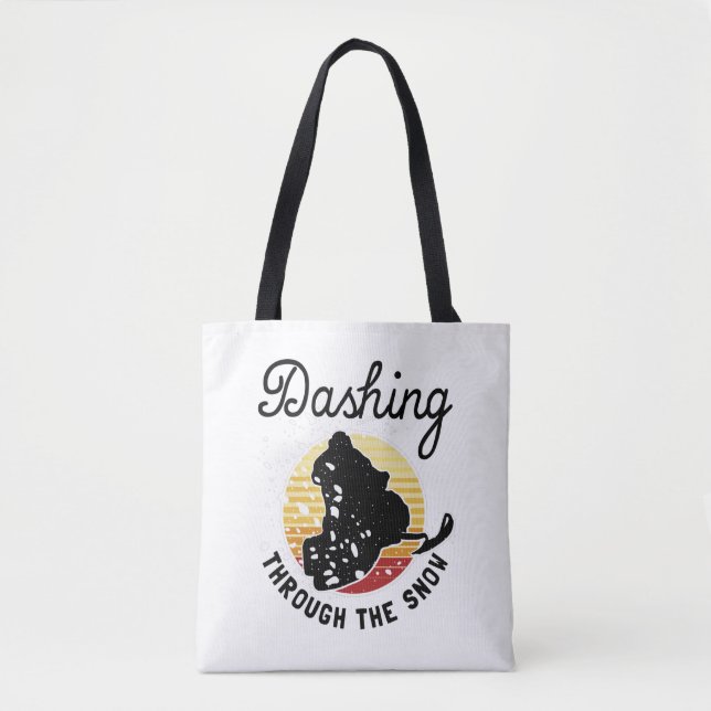 Tote Bag Motoneige - Dévaler la neige (Devant)