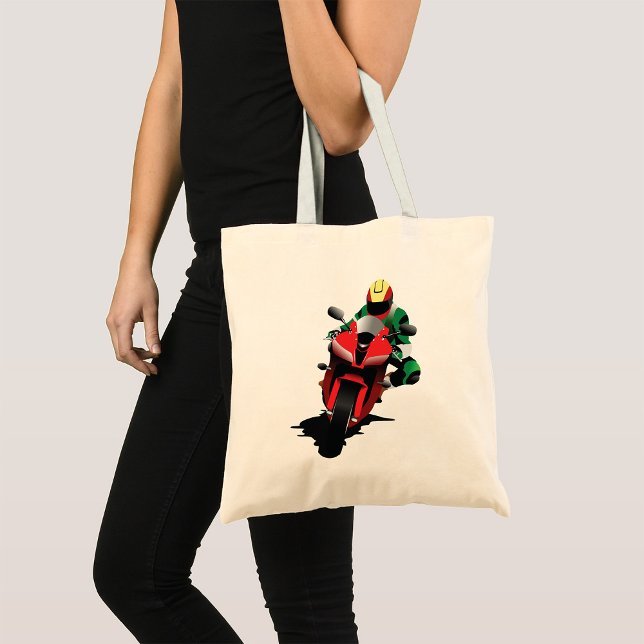 Tote Bag Motorcycliste équitation Red Sportbike (Créateur téléchargé)