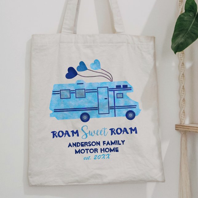 Tote Bag Motorhome RV Camper Travel | Ajouter un nom de fam (Créateur téléchargé)