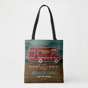 Tote Bag Motorhome rv Camper Travel Van Rustic Personalized