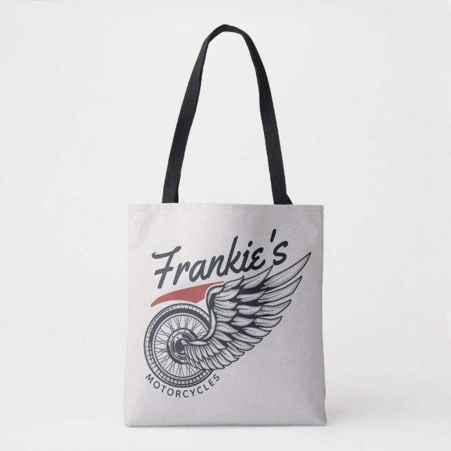 Tote Bag Motos personnalisées Flying Tire Biker Shop