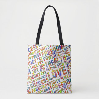 Tote Bag Mots / Affirmations de l'Esprit puissance des fleu