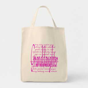 Tote Bag Mots de petite fille en rose
