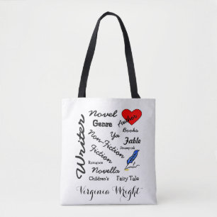 Tote Bag Mots d'écrivain-auteur personnalisés