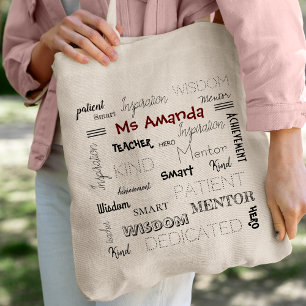 Tote Bag Mots Inspirants Appréciation de l'enseignant mento