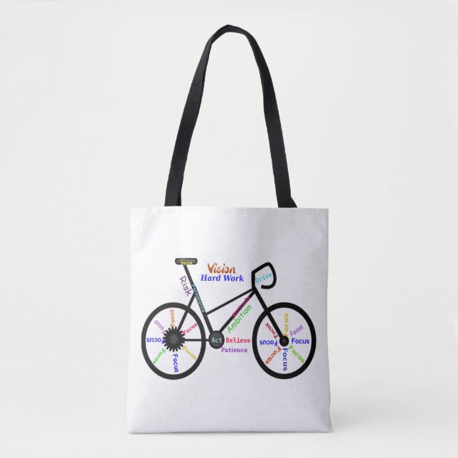 Tote Bag Mots Motivationnels, Vélo, Cyclisme, Vélo (Devant)