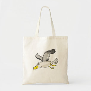 Tote Bag Mouette caricaturale volant au-dessus de la tête