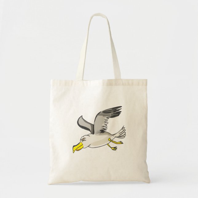 Tote Bag Mouette caricaturale volant au-dessus de la tête (Devant)