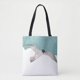 Tote Bag Mouette, oiseau, ciel, côtier, plage orientée