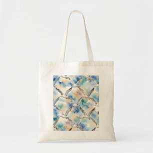 Tote Bag Mouettes à l'aquarelle motif sans couture Maison C