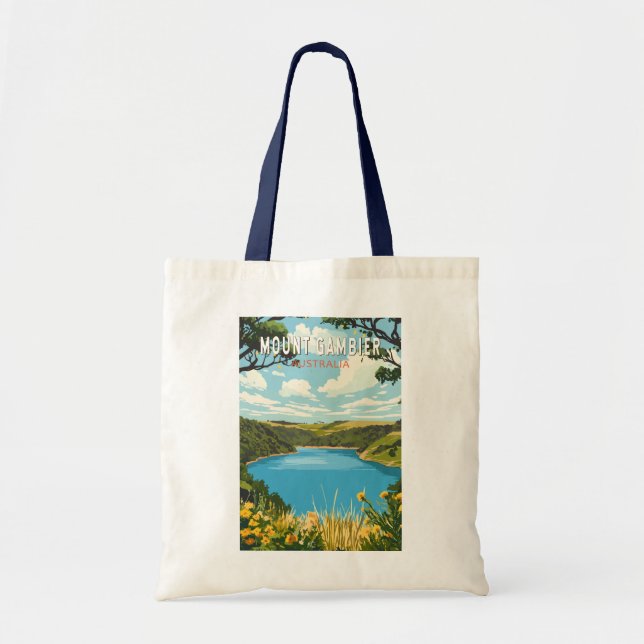 Tote Bag Mount Gambier Australia Travel Art Vintage (Devant)