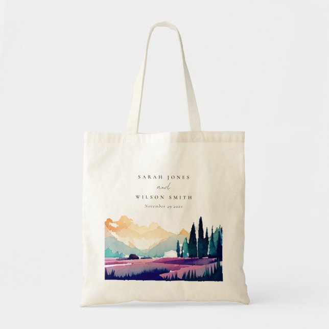 Tote Bag Mountain Country Lilac Fields Mariage paysager (Devant)