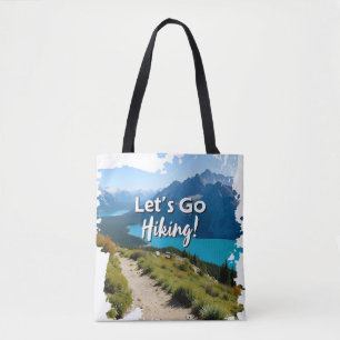 Tote Bag Mountain Lake Let's Go Randonnée