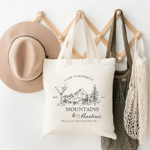 Tote Bag Mountains & Martinis Camp Bachelorette Favoriser