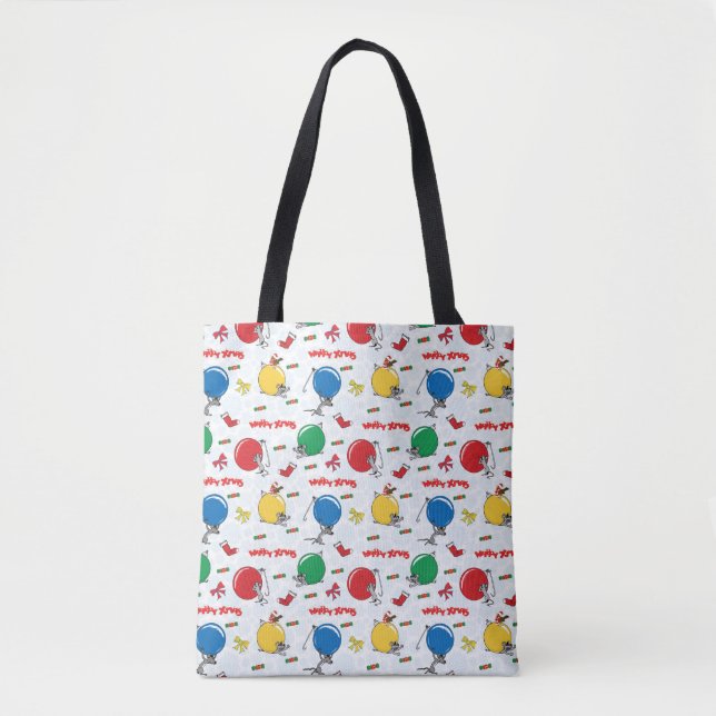 Tote Bag Mouris drôle de Noël avec des boules (Devant)