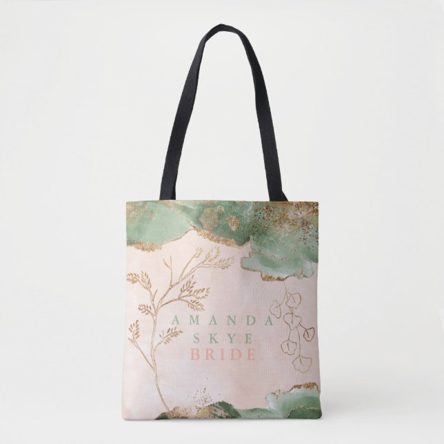 Tote Bag Mousse dorée Eucalyptus Moderne Abstrait Enterreme (Devant)