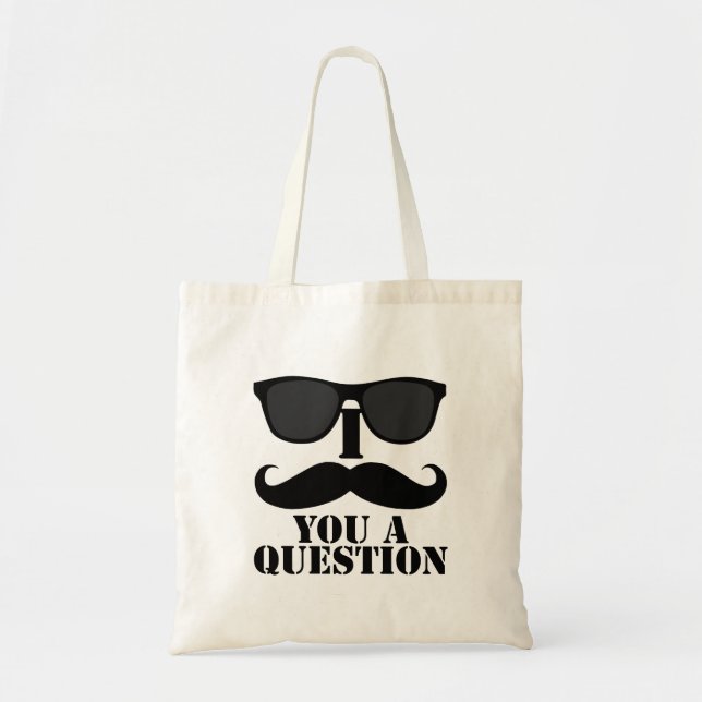 Tote Bag Moustache drôle d'I vous lunettes de soleil d'un (Devant)