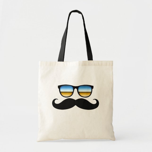 Tote Bag Moustache fraîche sous des nuances (Devant)