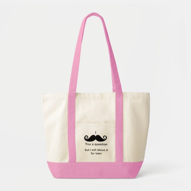 Tote Bag Moustache I vous une question (Devant)