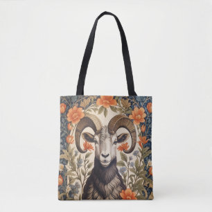 Tote Bag Mouton à cornes majestueux inspiré de William Morr
