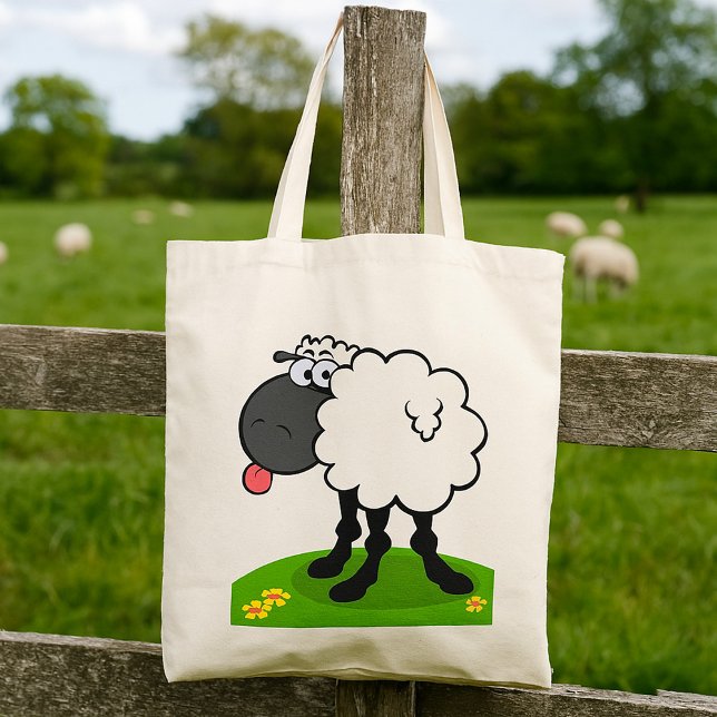 Tote Bag Mouton Tirant la Langue (Créateur téléchargé)