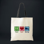 Tote Bag Mover Peace Love Moving Company Camion<br><div class="desc">Peace Love Moving Company. Un design d'entreprise de déménageur cool avec un signe de paix,  le coeur,  et camion de déménagement. Chargez des boîtes et commandez ces mignons déménageurs présents.</div>