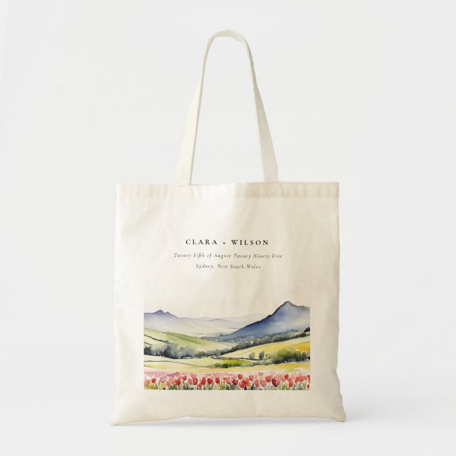Tote Bag Moyenne Pays Printemps Floral Paysage Mariage dans (Devant)