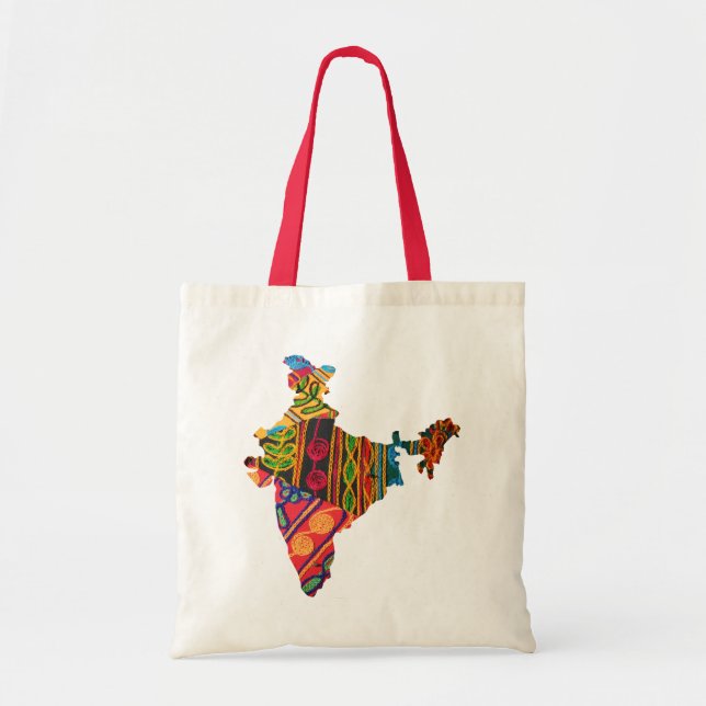 Tote Bag MP de broderie de l'Inde (Devant)