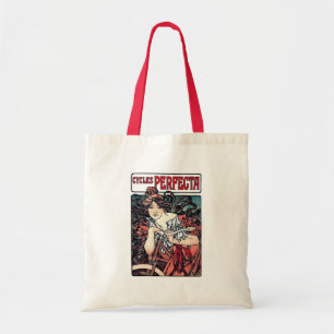 Tote Bag Mucha fait un cycle la robe rouge de bicyclette de
