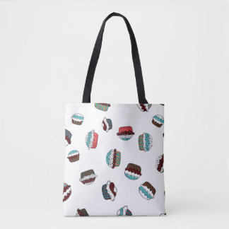 Tote Bag Muffin. Joyeux arrière - plan de cupcake d'anniver