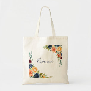 Tote Bag Multicolor Elegant Floral Bridesmaid