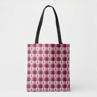 Tote Bag Multiple Myeloma Cancer Awareness Plaid Tote