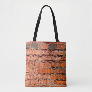 Tote Bag Mur de brique rouge textureabandonné, vieillisseme
