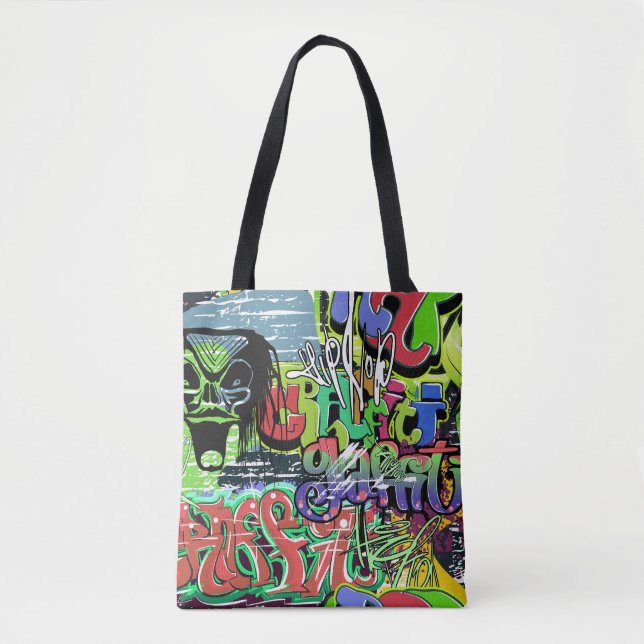 Tote Bag Mur de graffitis : Hip hop urbain (Devant)