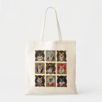 Tote Bag Mur de musée vintage, portraits hilarants de chien
