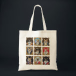 Tote Bag Mur du musée vintage, Portraits de chiens de corgi<br><div class="desc">Ce design fantaisiste présente une vision ludique de l'art classique, présentant un mur de galerie de portraits encadrés avec d'adorables chiens de Corgi. Chaque portrait dépeint le Corgi dans un costume ou un décor différent, créant un récit visuel humoristique et attrayant.., animaux, portrait, drôle, amoureux des chiens, adorable, pembroke, fun,...</div>
