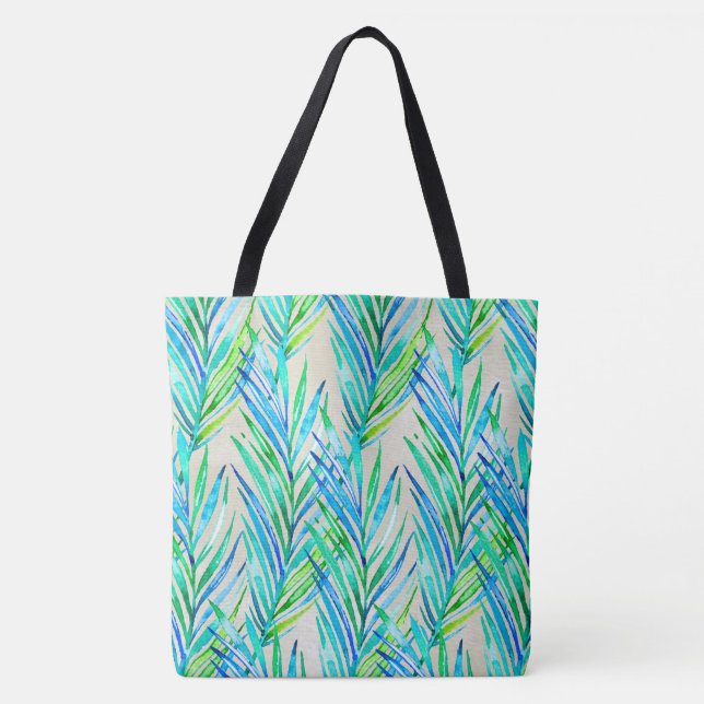 Tote Bag Murmure de palmier Hawaïen Tropical Frais (Devant)