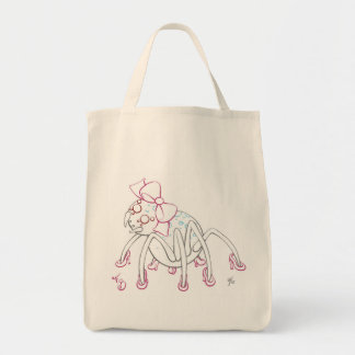 Tote Bag Musardez l'araignée utilisant un arc rose et des