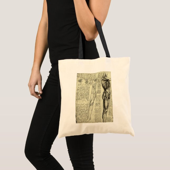 Tote Bag Muscles humains anatomiques de Léonard de Vinci (Devant (produit))