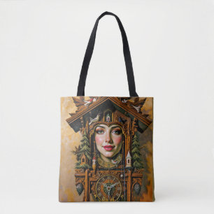Tote Bag « Muse intemporelle » – Portrait d'une horloge à c