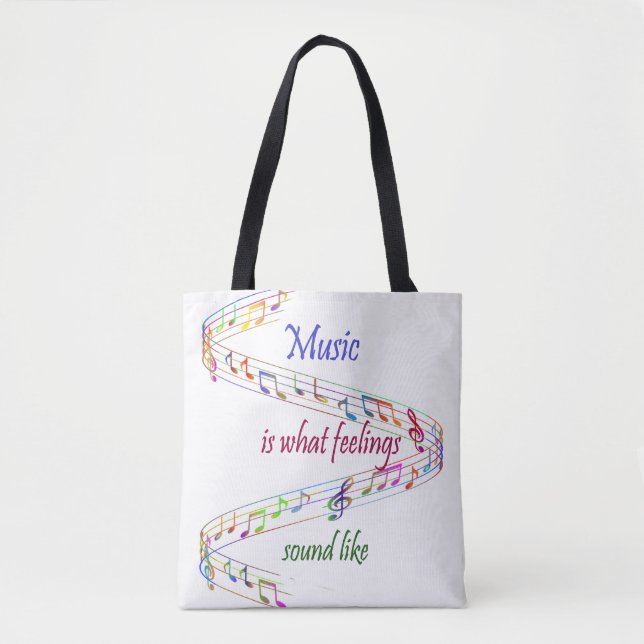 Tote Bag Music is what Feelings Sound Like Inspirational (Devant)